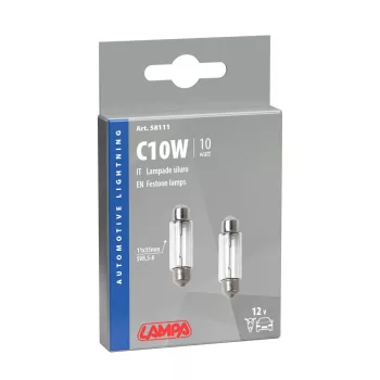 Lampa SV8,5-8, (C10W) 11x38mm izzó, - párban