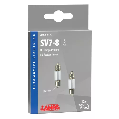 Lampa SV7-8, (5W) 8x28mm izzó, - párban