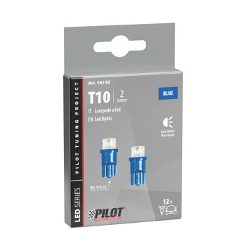 Lampa 12V T10 1 LED dióda,kék színű, - párban