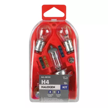 Lampa 12V H4 izzókészlet 11 darabos