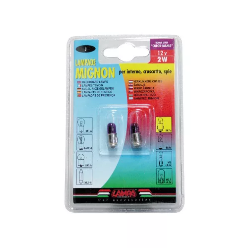 Lampa BA7S műszerfal izzó - 12V/2W - lila - párban