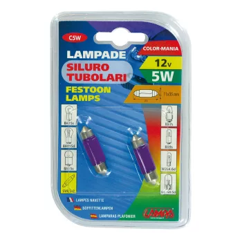 Lampa C5W szofita halogén izzó - 12V/5W - lila- párban