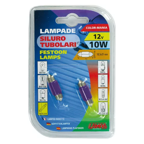 Lampa SV8,5-8, (10W) 11x31mm izzó, lila színű, - párban