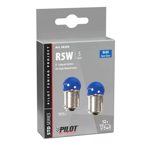 Lampa BA15S halogén izzó - 12V/5W - sötétkék - párban