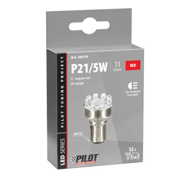 Lampa 12V BAY15D 11 LED dióda, fehér színű