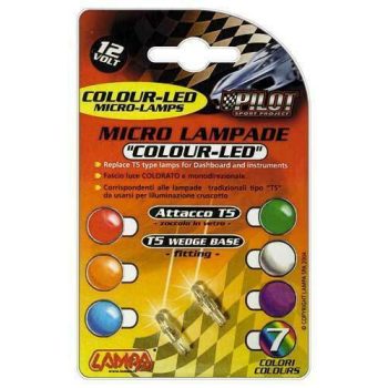 Lampa T5 W2x4,6d Led izzó pár - 12V - párban - lila