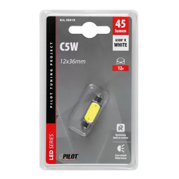 Lampa 12V SV8,5-8 (C5W), 12x36mm, COB LED, fehér színű