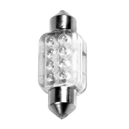 Lampa 12V SV8,5-8 8 LED dióda 13x35mm, fehér színű