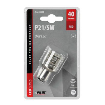 Lampa 12V BA15d (P21W), piros színű