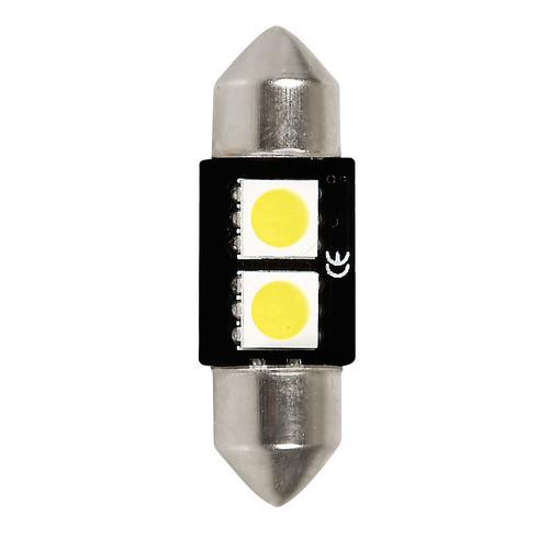 Lampa 12V SV8,5-8 sofita, 10x32mm 2 SMD, fehér színű,