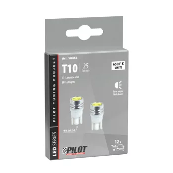 Lampa 12V T10 1 SMD, fehér színű, - párban