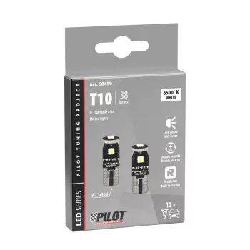 Lampa 12V T10 3 SMD, fehér színű, (Can-Bus) - párban