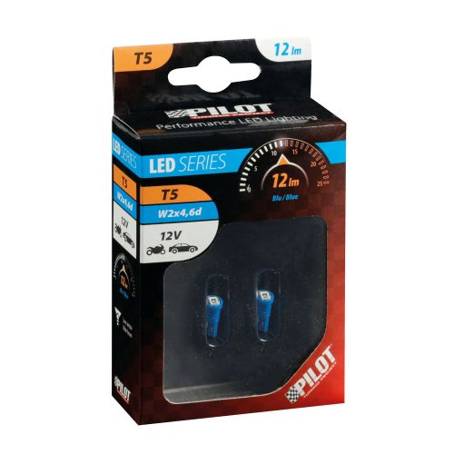 Lampa 12V T5 LED 1 SMD, kék színű - párban