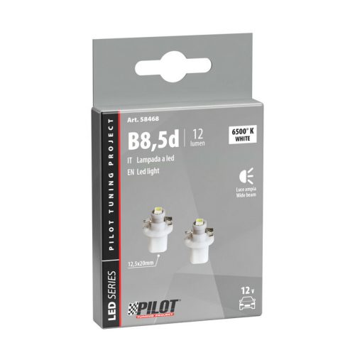 Lampa 12V B8,5d 1 SMD, fehér színű, - párban