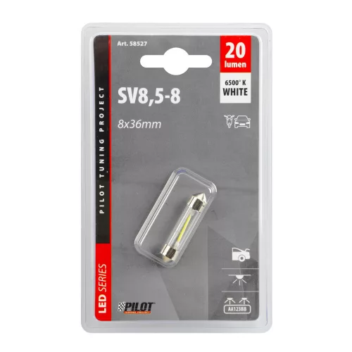 Lampa Szofita SMD LED izzó - 12V - 8x36 mm - SV8,5-8 - 1 db