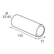 Lampa kipufogóvég 155x51mm (Ø 32-45mm) T-05