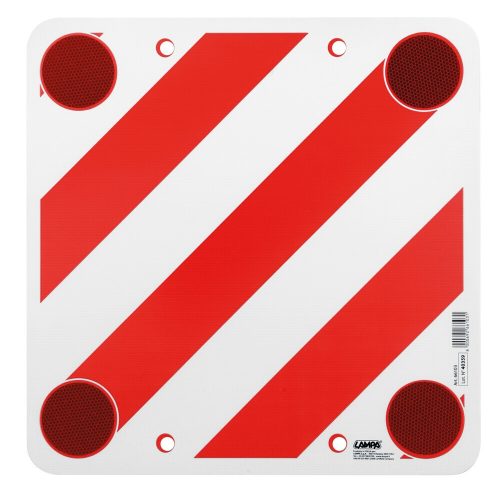 Fényvisszaverő tábla - piros-fehér csíkos - 50x50cm