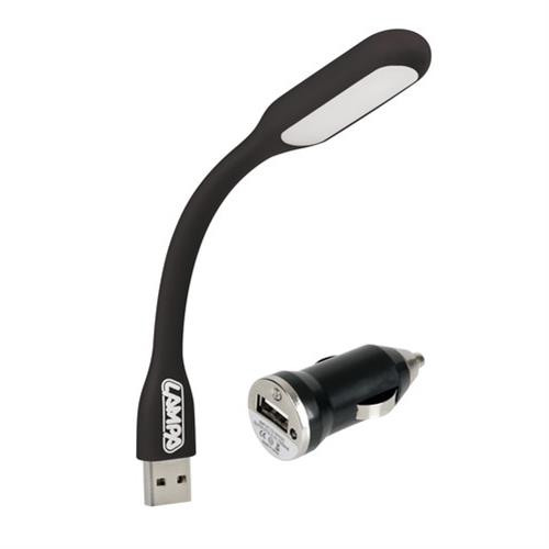 USB COB LED lámpa + szivargyújtó USB aljzat - 1A