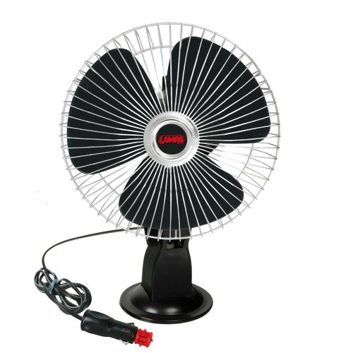 Lampa 12V oszcilláló ventilátor - 20cm - króm