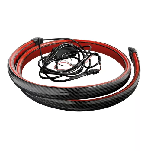 Lampa karbon mintájú hátsó spoiler LED világítással - 120cm 12V