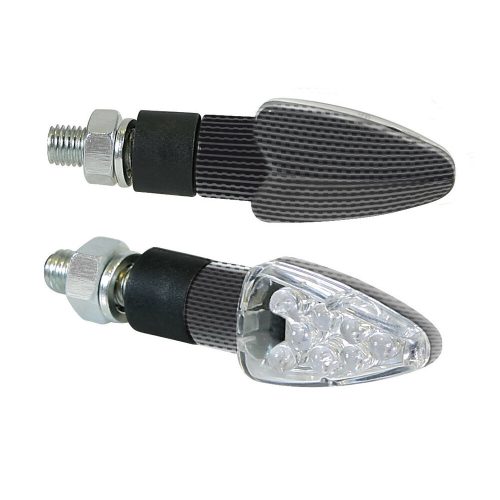 Lampa Atom LED motorkerékpáros index – Karbon - párban
