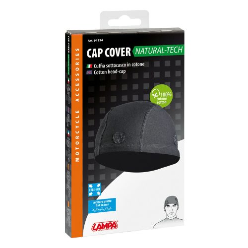 LAMPA Motorkerékpáros pamut sapka bukósisakhoz – fekete