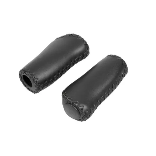 Lampa varrott bőr kerékpár markolat - fekete - párban