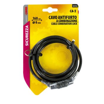 Lampa számzáras motorkerékpár kábelzár, lakat 160cm