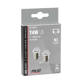 Lampa 24V BA9S 4 LED dióda, fehér színű - párban