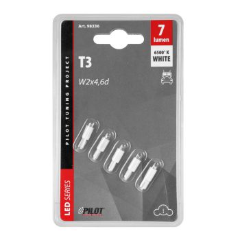 Lampa 24V T3, 1 LED dióda, fehér színű, - szett