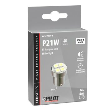 Lampa 24V BA15S (P21W) izzó, 