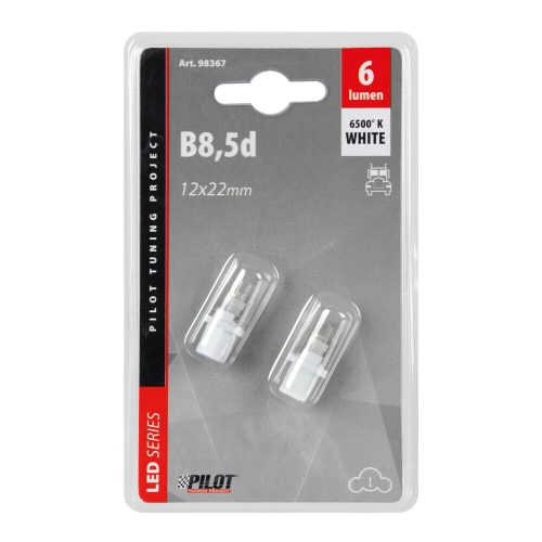 Lampa 24V B8,5D 1 LED dióda, fehér színű - párban