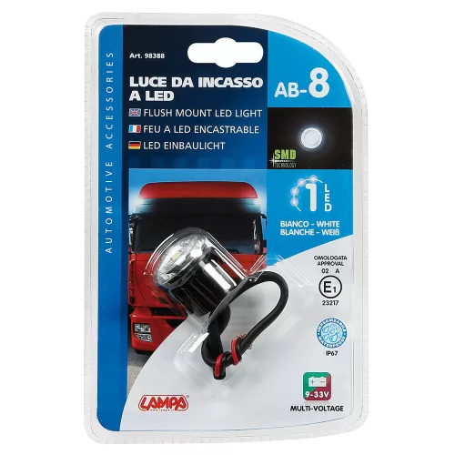 SMD LED jelzőfény - fehér - 9-33V