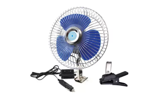 Amio 12V-os csiptetős ventilátor - 21cm