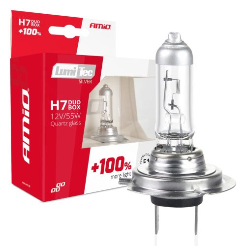 Amio LumiTec SILVER +100% DUO halogén Izzó - H7 12V 55W