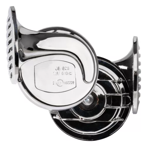 Amio CHR-01 kéttónusú csigakürt - króm - 12V 110dB - 2db
