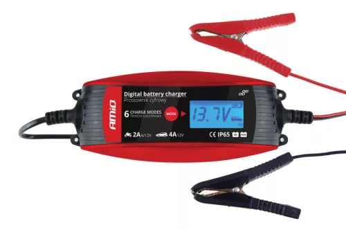 Amio digitális akkumulátor töltő - 6V/12V - 2A/4A - DVL DBC-4A