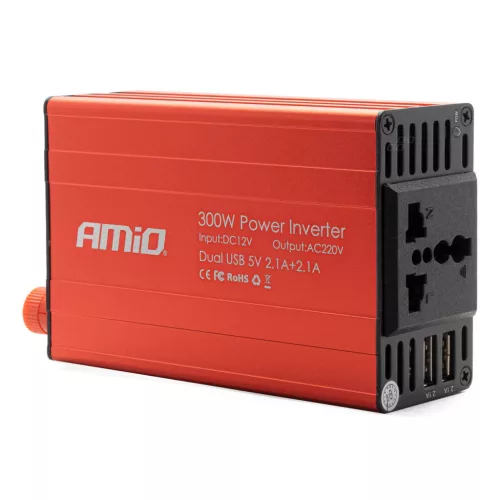Amio inverter - 12-220V 300/600W - 2xUSB