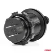 Amio MOD-04 dupla USB vízálló autós töltő - 12/24V 2x2.1A