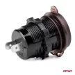 Amio vízálló töltő Voltmérővel - 2xUSB 12/24V 3A