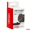 Amio USB + USB C autós töltő feszültségmérővel - MOD-7 12/24V 