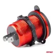 Amio vízálló gyorstöltő - alumínium - 2 USB 12/24V 3.1A