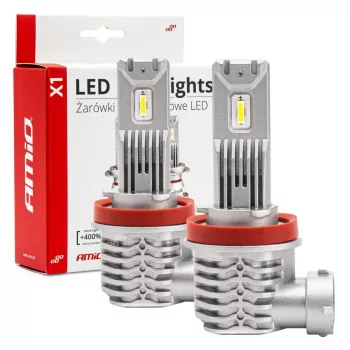   Amio LED izzó X1 Series  - H8/H9/H11/H16 - 12V 40W 6500K 2db