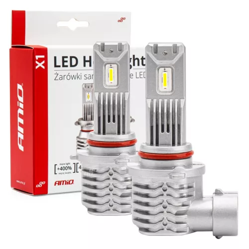 Amio LED izzó X1 Series - HB3 9005/HIR1 9011/H10 - 12V 40W 6500K - párban