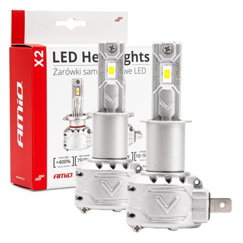 Amio LED fényszóró - X2 Series - H3 - 12V - párban