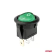 Amio kétállású kerek kapcsoló - zöld - 12V/24V 20A