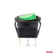 Amio kétállású kerek kapcsoló - zöld - 12V/24V 20A