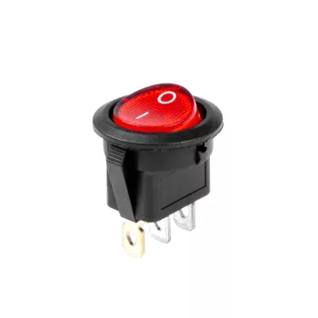 Amio kétállású kerek kapcsoló - piros - 12V/24V