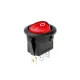 Amio kétállású kerek kapcsoló - piros - 12V/24V