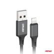 Amio USB-Lightning adatkábel - fekete - 120cm